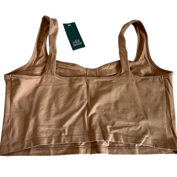 Wild Fable Women's Brown Bustier Cropped Tank Top - Size Small - NWT - Picture 3 of 6